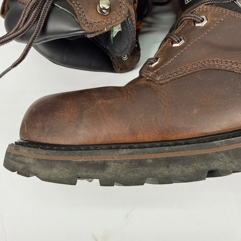 Timberland‎ PRO Work Boots Mens 11.5M Brown Steel Toe Leather Resistor A6801